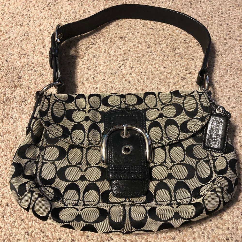 COACH SOHO SMALL FLAP MINI SIGNATURE HANDBAG PURSE